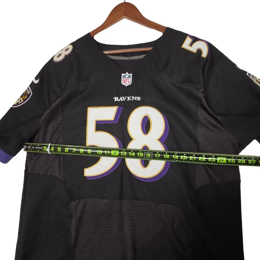 Nike Baltimore Ravens Elvis Dumervil #58 Black On Field Football Jersey Men's 52